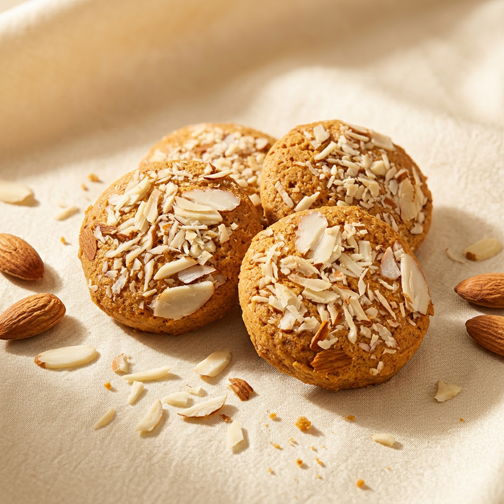 Almond cookie close-up