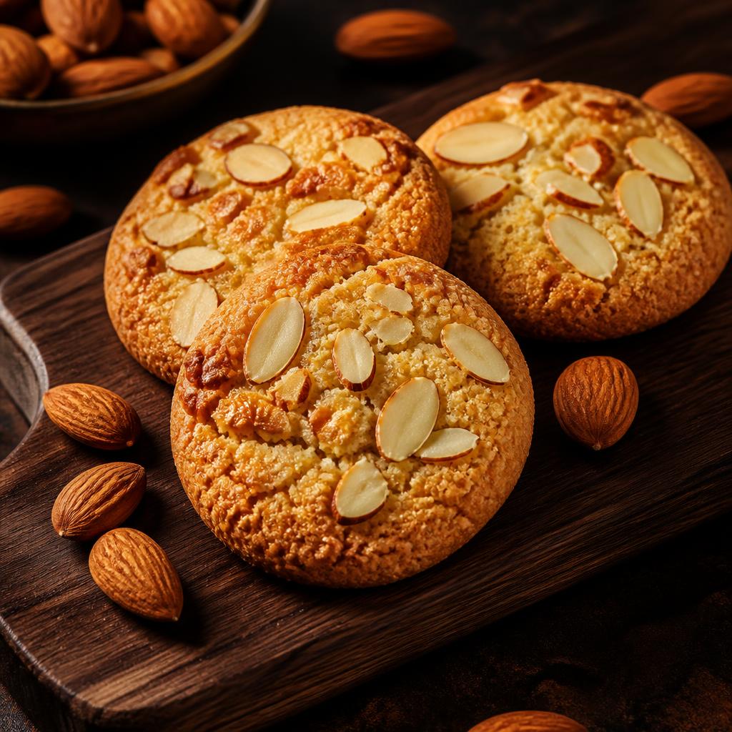 Almond cookies on a board